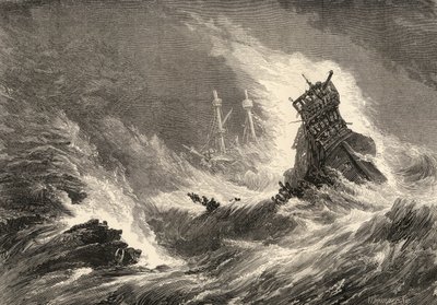 A Ship of the Spanish Armada, Wrecked on the West Coast of Ireland, Illustration from 